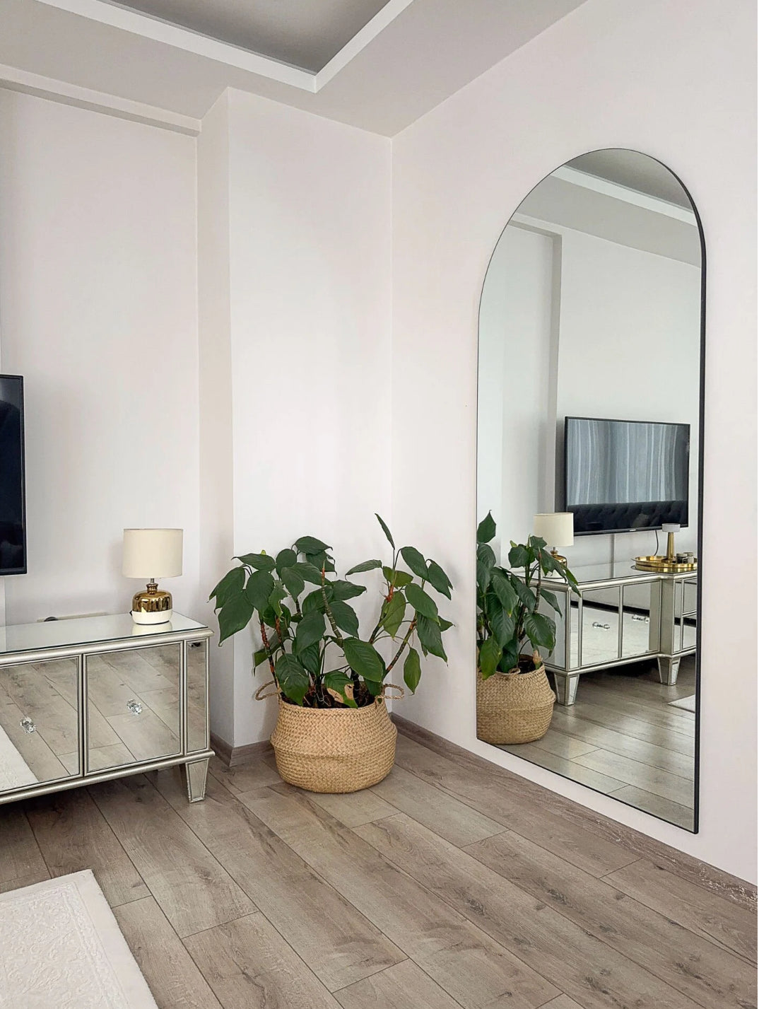 Rahmenloser Spiegel oval cm mit Standfuß | 180x80