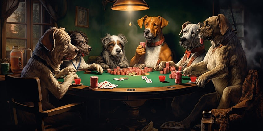 Hunde am Pokertisch Leinwand