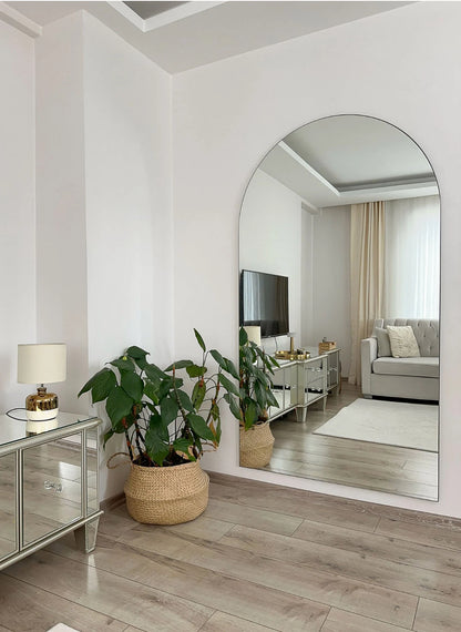 Rahmenloser Spiegel oval mit Standfuß | 180x100 cm