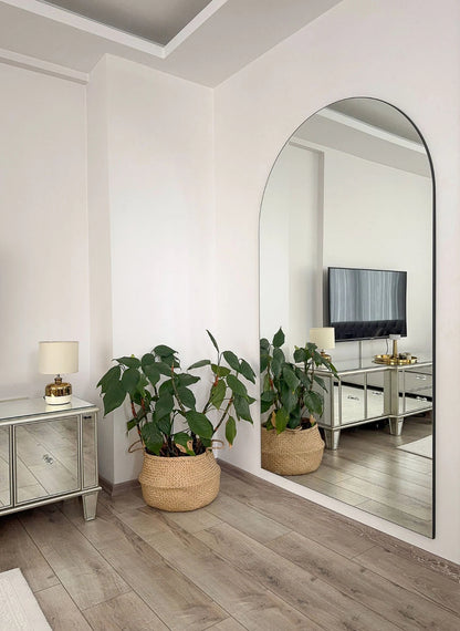 Rahmenloser Spiegel oval mit Standfuß | 180x100 cm