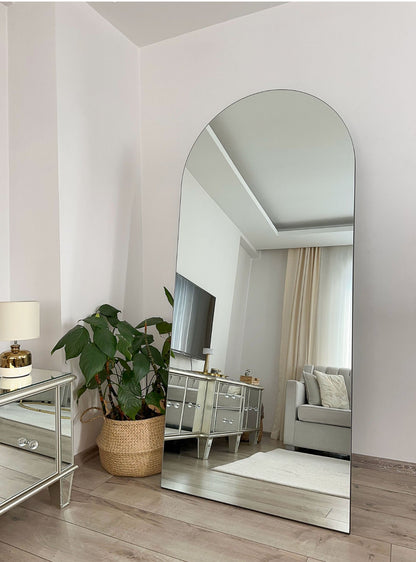 Rahmenloser Spiegel oval cm mit Standfuß | 180x80