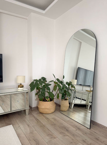 Rahmenloser Spiegel oval cm mit Standfuß | 180x80