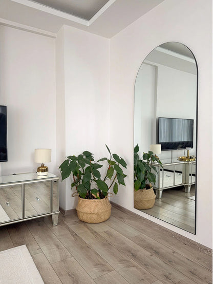 Rahmenloser Spiegel oval cm mit Standfuß | 180x80