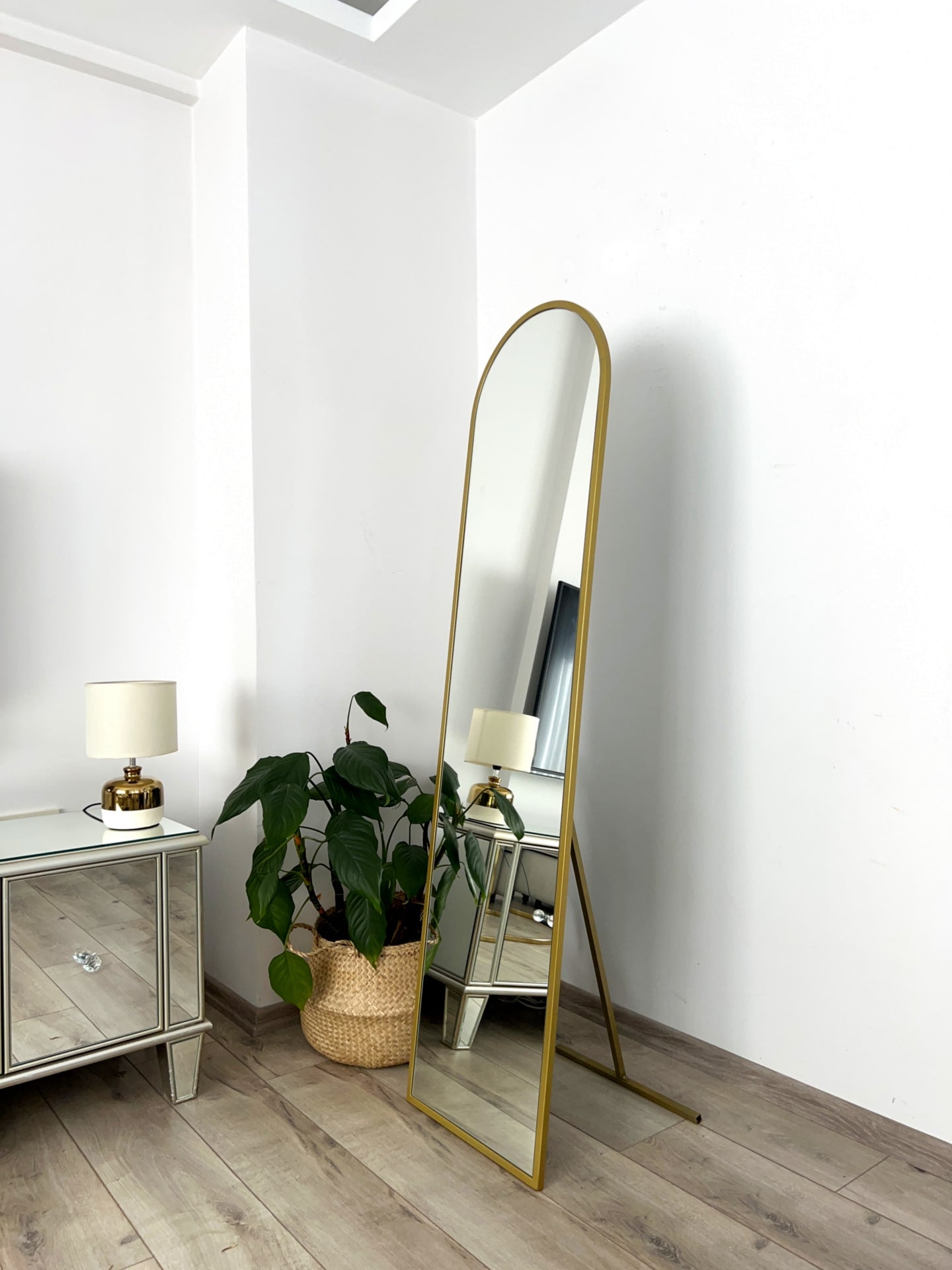 Ovaler Standspiegel in 3 Farben | 160×40 cm