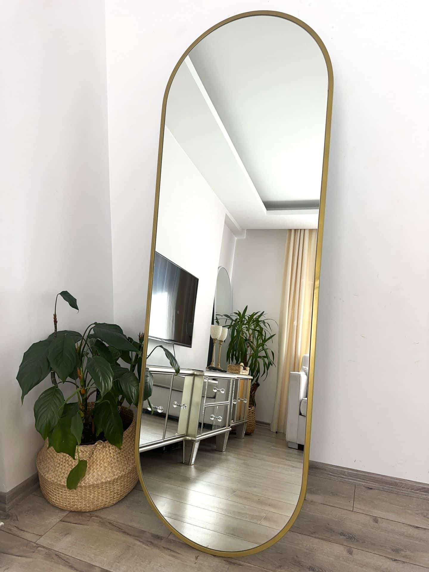 Ellipse Standspiegel in 3 Farben | 180×60 cm