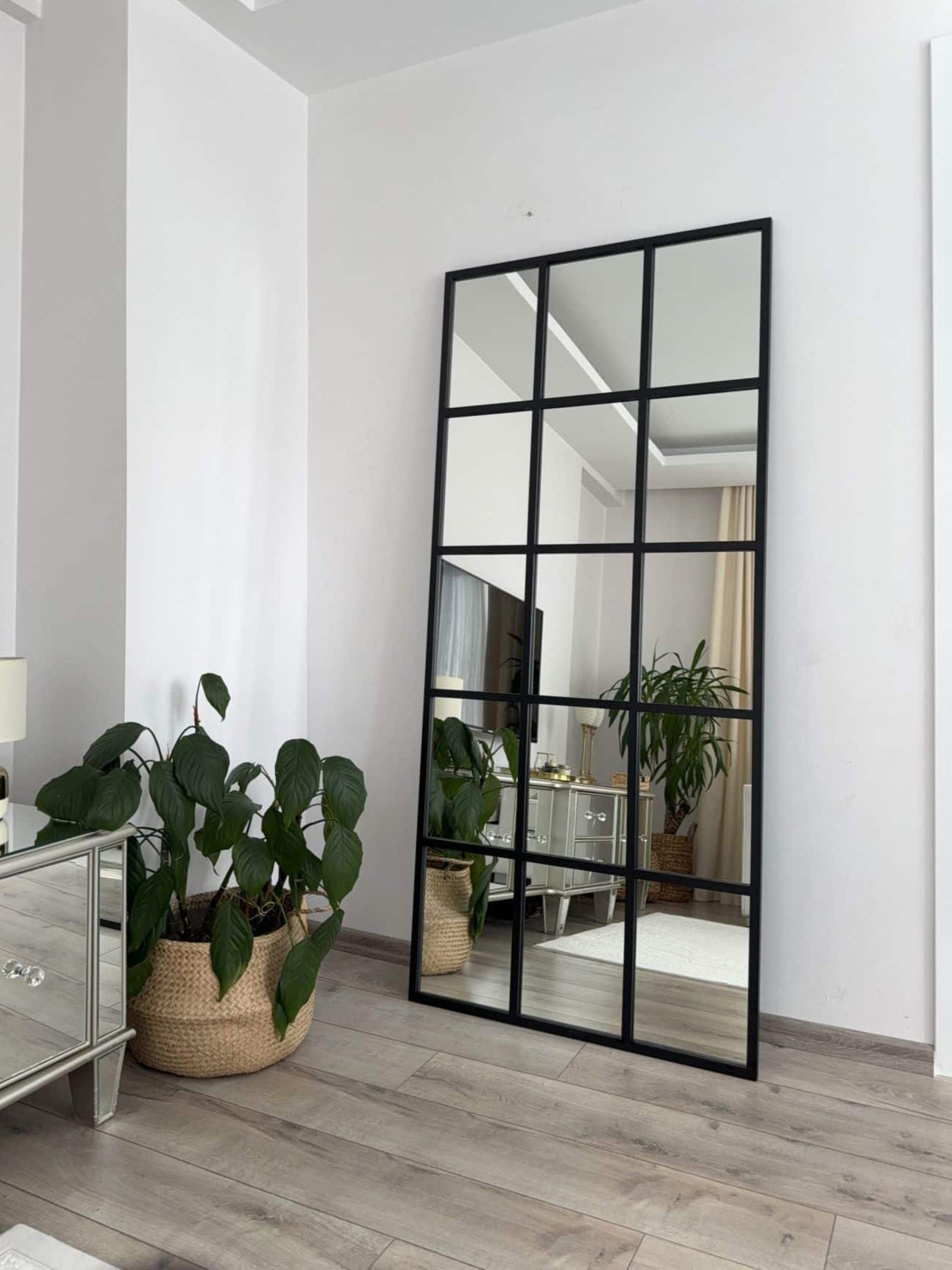 Quadratisch gerahmt Dekorativer Spiegel in 3 Farben | 180×80 cm