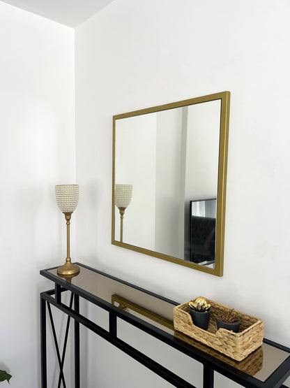 Quadrat Wandspiegel, Gold&Schwarz, 60×60 cm