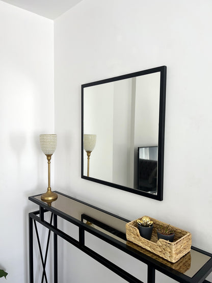 Quadrat Wandspiegel, Gold&Schwarz, 60×60 cm