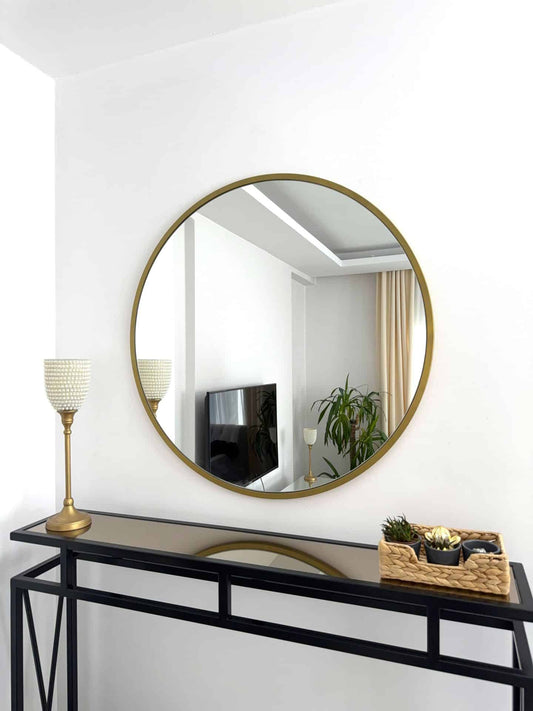 Runder Wandspiegel in 3 Farben, 80 cm