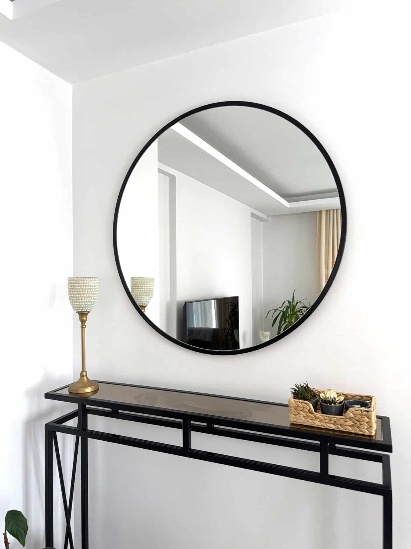 Runder Wandspiegel in 3 Farben, 90 cm