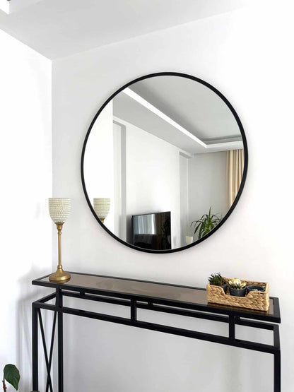 Runder Wandspiegel in 3 Farben, 90 cm