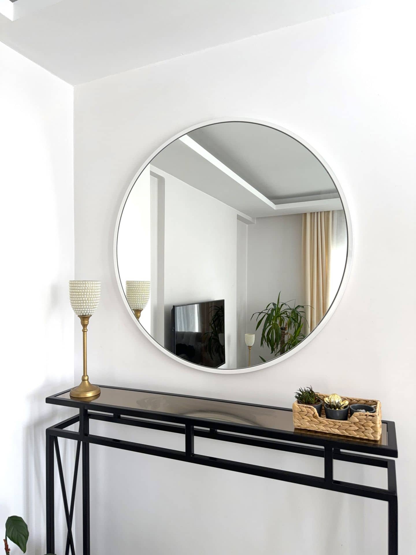 Runder Wandspiegel in 3 Farben, 90 cm