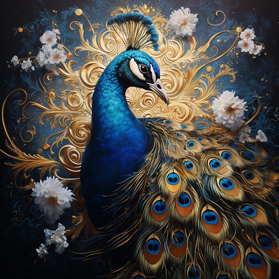 Blauer Pfau Motiv Leinwand