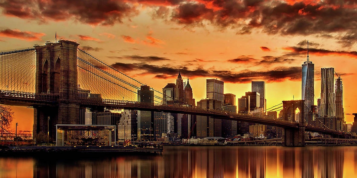 Stadtbild Brücke auf Leinwand