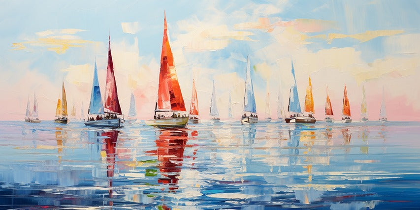 Bunte Abstrakte Segelboote