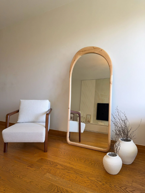 Skandinavischer Massiv Holzspiegel 0201